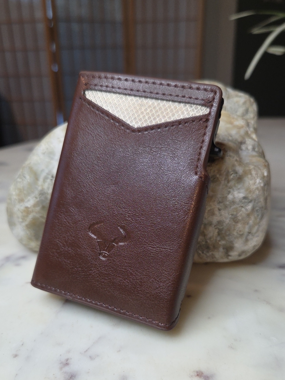 Napa Hide Brown Leather RFID Protection Pocket Slim Wallet